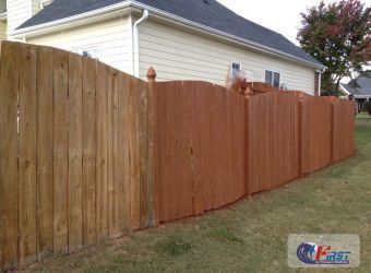 Wooden fence before pressure washing
