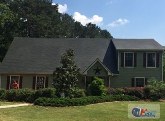 Clean shingle roof after roof cleaning