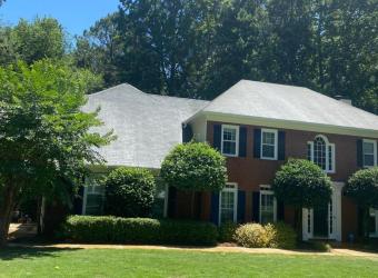 Clean shingle roof after roof cleaning