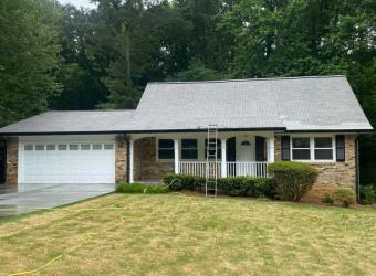 Clean shingle roof after roof cleaning